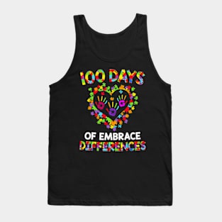 100th Day 100 Days Of School Autism Awareness Tank Top